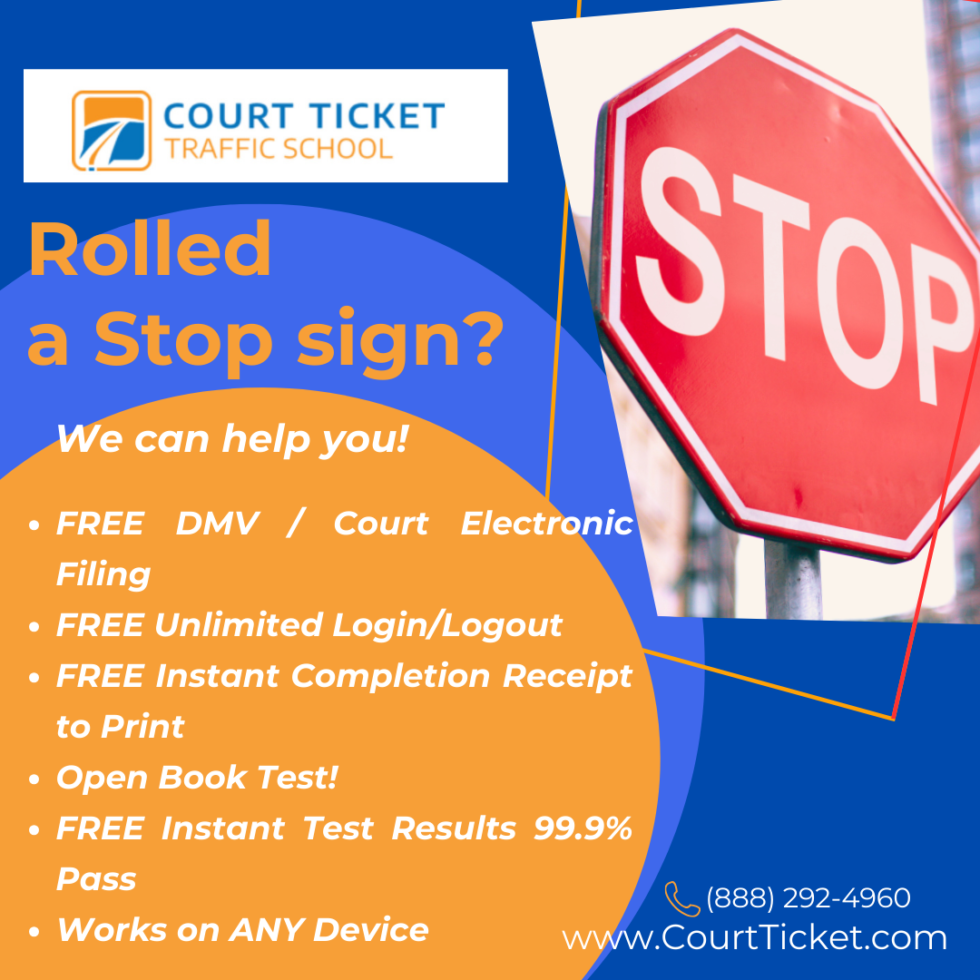 Rolling Stop Sign | California Court Ticket Traffic School